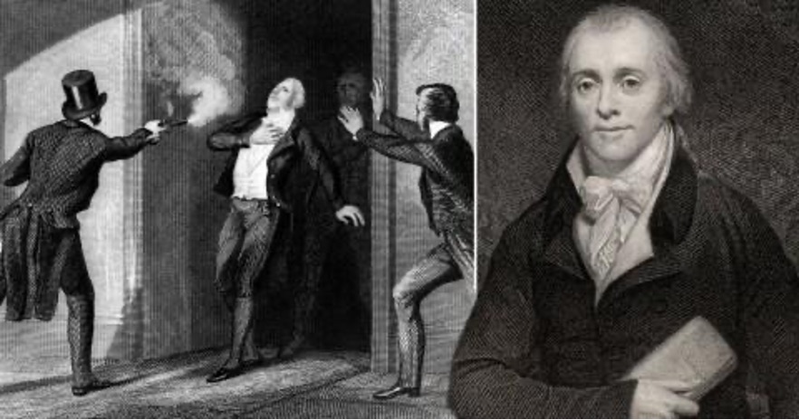 UK Prime Minister Spencer Percival being assassinated by John Bellingham